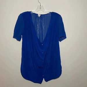 Aritzia Wilfred Free Silk Blouse  Blue Size XS